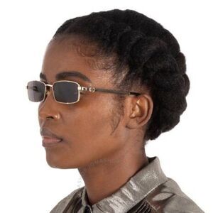 Gucci Women Sunglasses Gold Grey Rectangle GG1600S 001 BRAND NEW